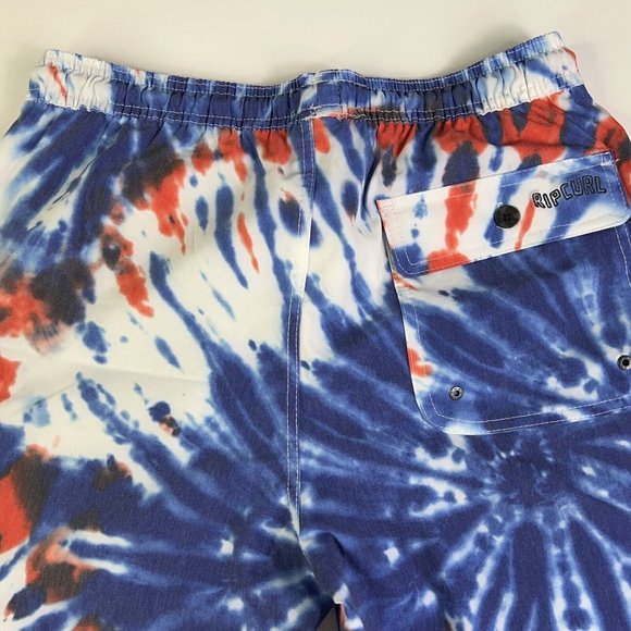 Rip Curl Laydays Mens Freeda Volley Board Shorts Blue Tie Dye Stretch S New - Picture 8 of 12